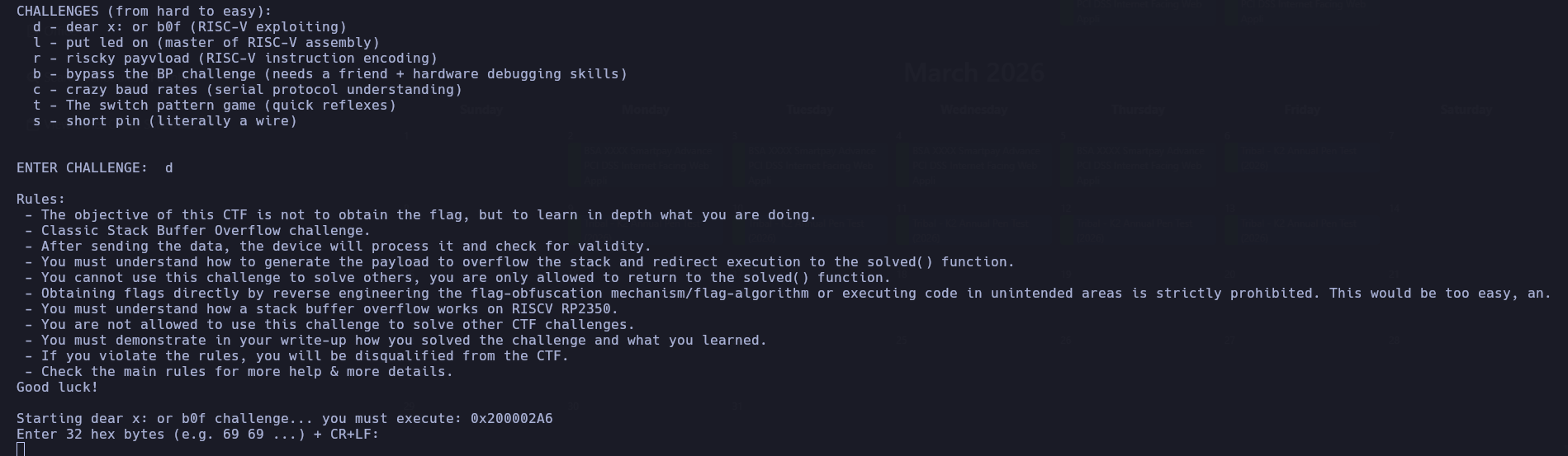 Dear X: or b0f Challenge