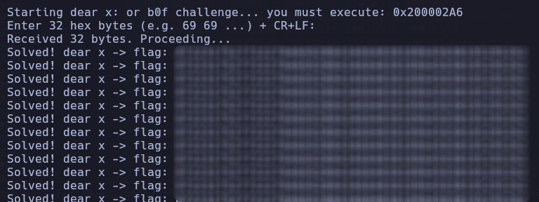 Dear X: or b0f Flag
