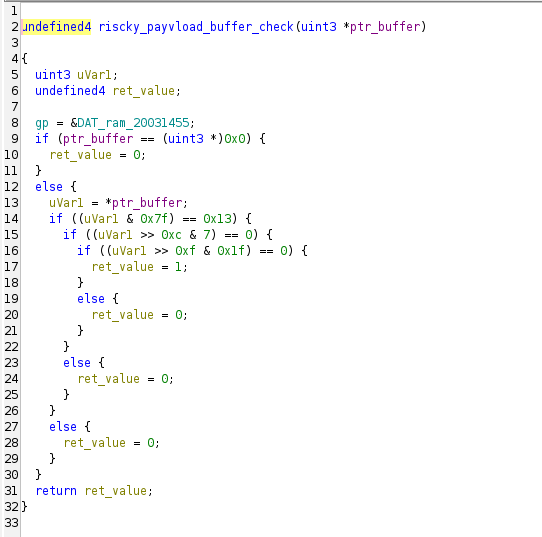 Riscky payvload Check Function