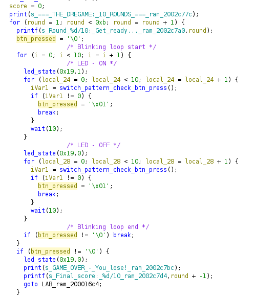 Switch Pattern Game Blink Loop